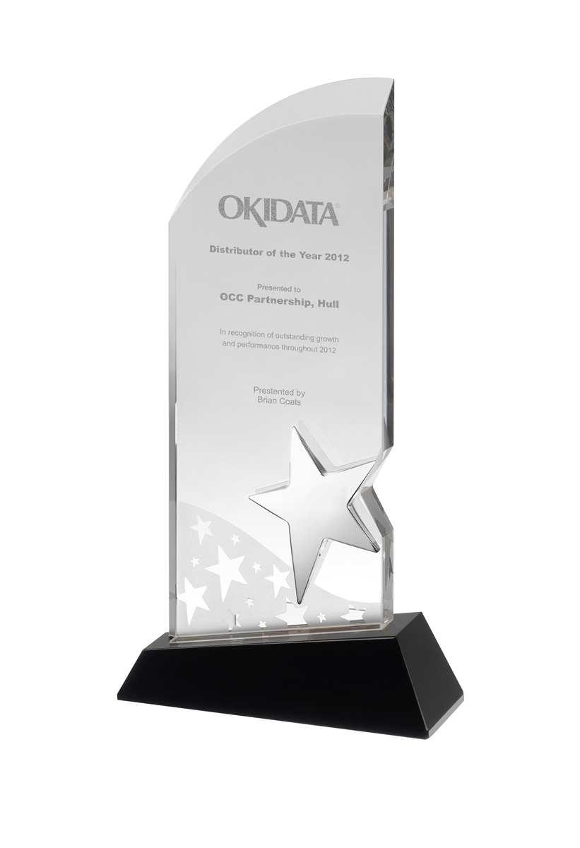 AC107 Engraved Optical Crystal Star Award